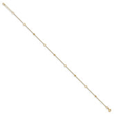 14K Polished and Diamond Cut Heart w/1in ext. Anklet